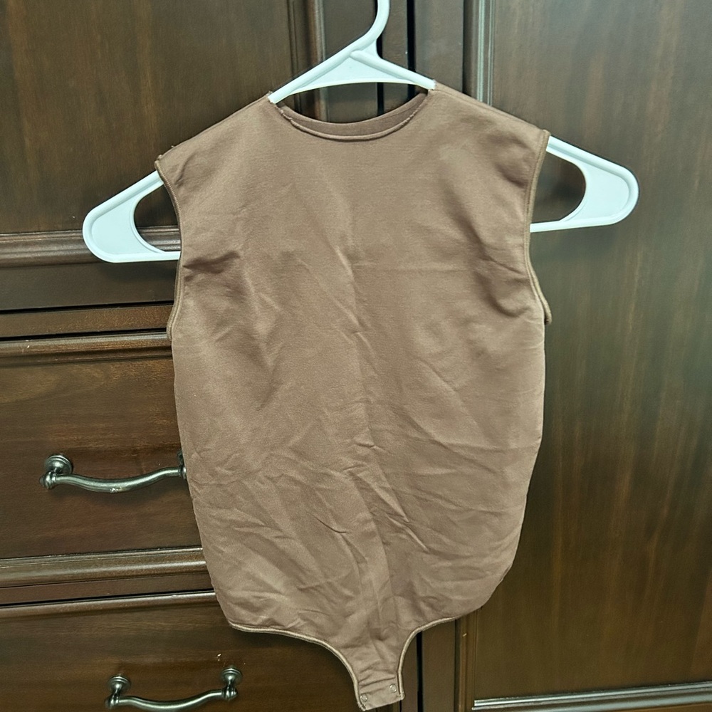 Brown Sleeveless Bodysuit